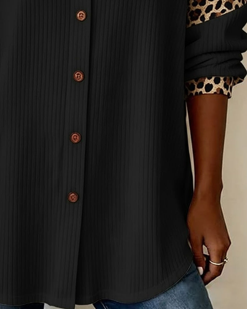 Sabrina - Chemise boutonnée à imprimé léopard audacieux