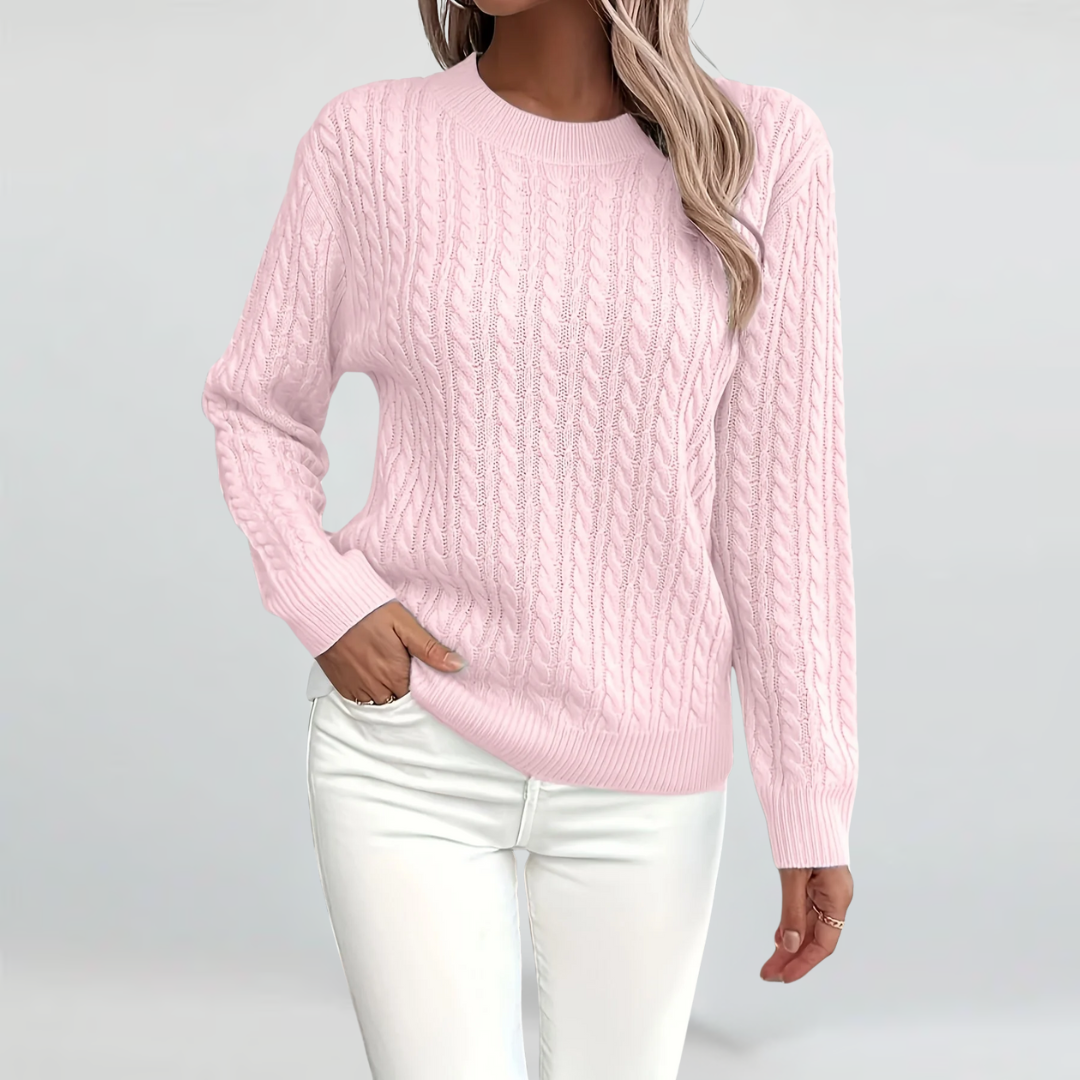 Elise - Pull confortable en maille torsadée au style intemporel