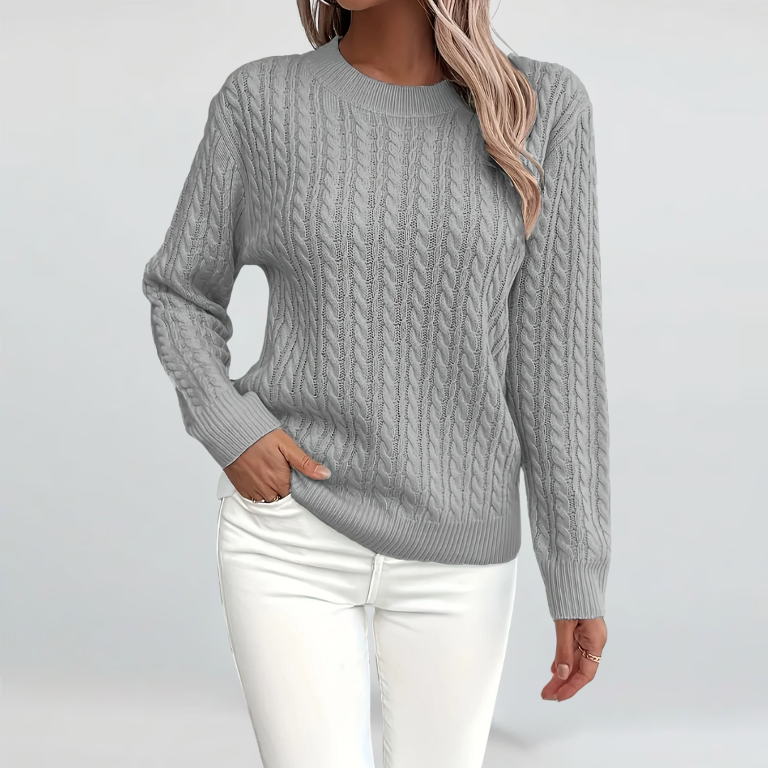Elise - Pull confortable en maille torsadée au style intemporel