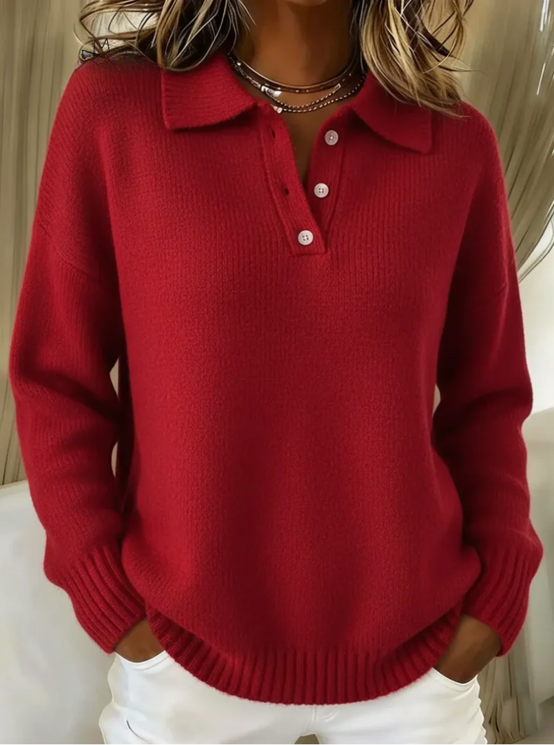Olivia - Pull en tricot polo doux