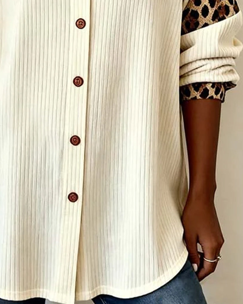Sabrina - Chemise boutonnée à imprimé léopard audacieux