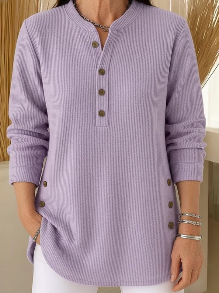 Élise – Pull en tricot uni à manches longues