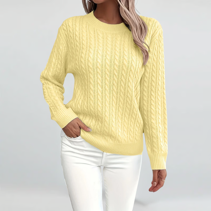 Elise - Pull confortable en maille torsadée au style intemporel