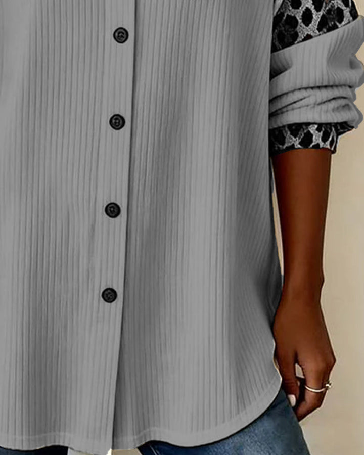 Sabrina - Chemise boutonnée à imprimé léopard audacieux