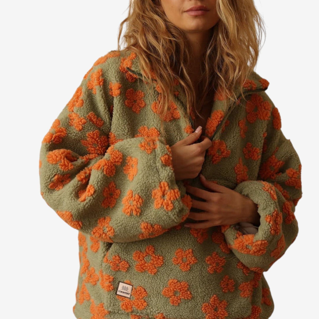 Emmanuelle - Pull Polaire Fleuri