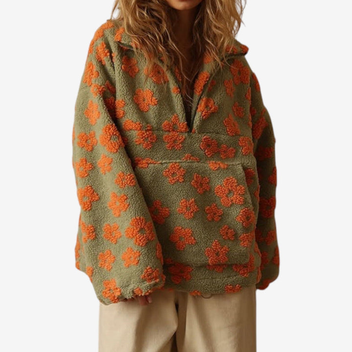 Emmanuelle - Pull Polaire Fleuri