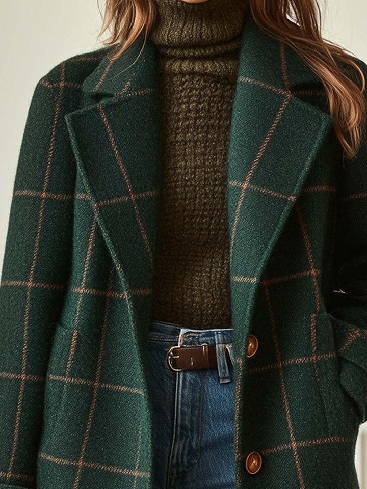 Manteau Rosalie – Tweed à carreaux rétro pour femme