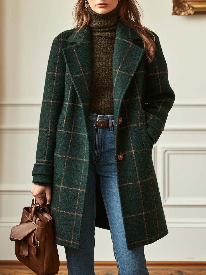Manteau Rosalie – Tweed à carreaux rétro pour femme